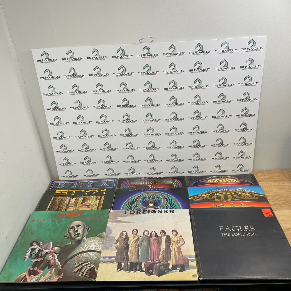 Classic Rock Vinyl Record Lot 9 LPs Queen Journey Boston Styx Foreigner Eagles